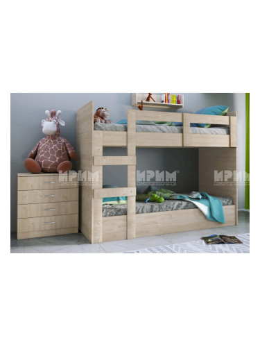 Детски спален комплект модел 5015 с двуетажно легло за матраци 90/200 см
