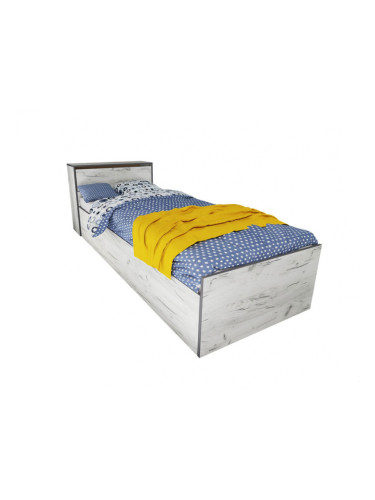 Легло Mod 5045 с ракла за матрак 90/200 см, Дъб крафт бял