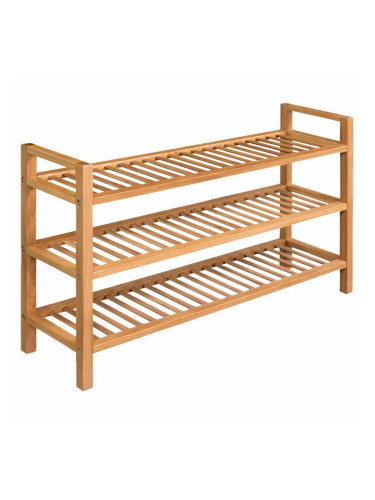 Sonata Поставка за обувки с 3 рафта, 100x27x59,5 см, дъбов масив