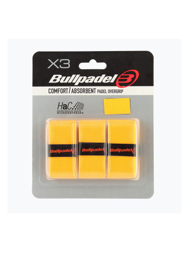 Грипове за падел ракети Bullpadel GB-1201 Comfort Absorbent 3 pcs. yellow