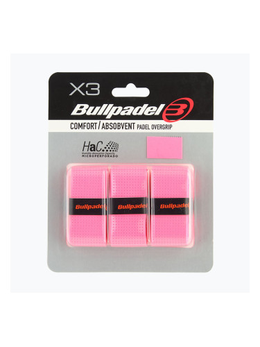 Грипове за падел ракети Bullpadel GB-1201 Comfort Absorbent 3 pcs. fluor pink