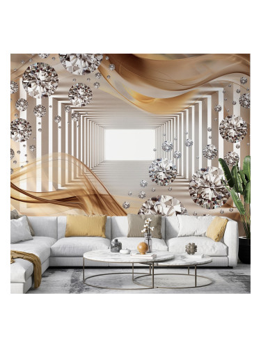 Луксозен фототапет с диаманти и златни нюанси