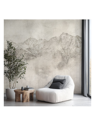 Фототапет с величествена планина в мъглив ефект