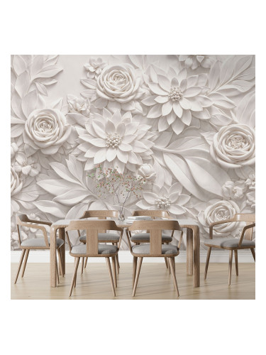 Фототапет 3D бели цветя