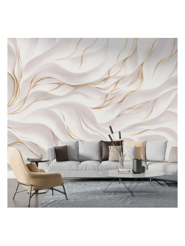 Фототапет 3D абстрактни вълни със златни линии