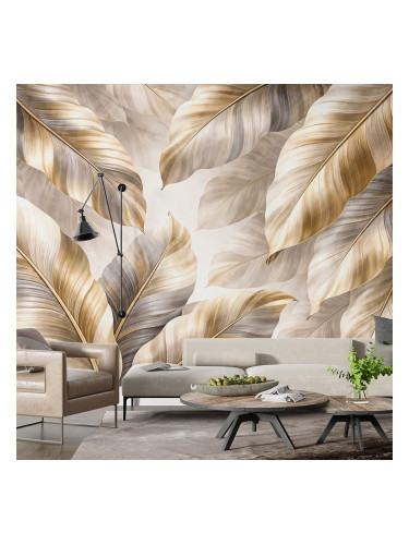 Фототапет за хол със златни елементи