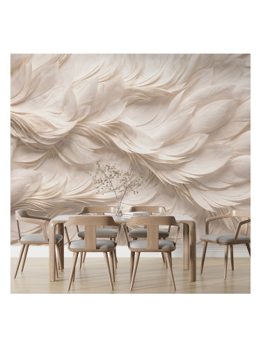 Фототапет 3D пера в бежово