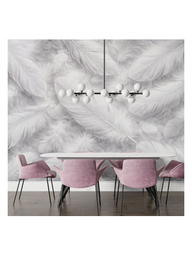 Фототапет пухкави бели пера