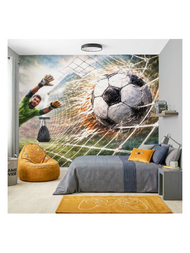 Фототапет футболен гол с вратар