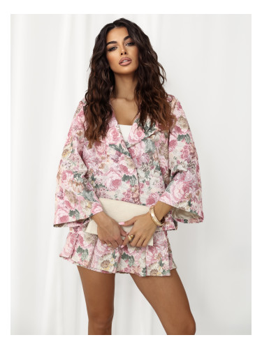 Дамско едноредно яке с щампа