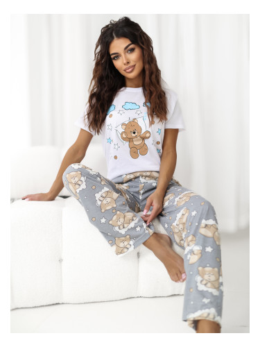 Екрю сиво-пижамен комплект