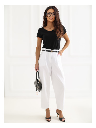 Черна обикновена памучна блуза