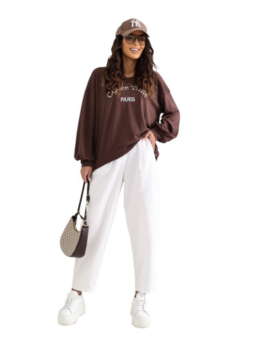 Кафяв оувърсайз суитчър RUE PARIS