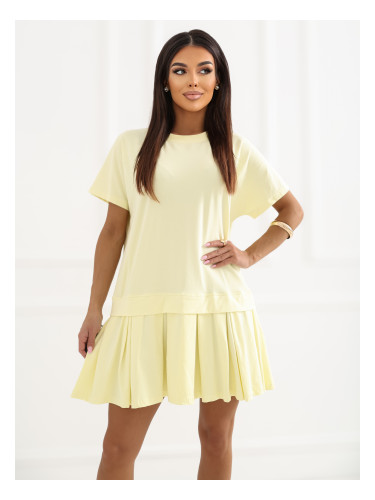 Голяма жълта памучна рокля