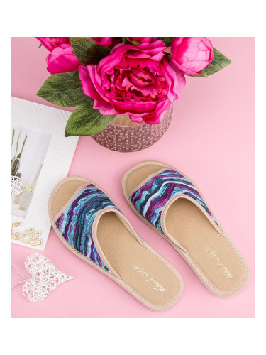 Дамски чехли NS-056 синьо-бежови