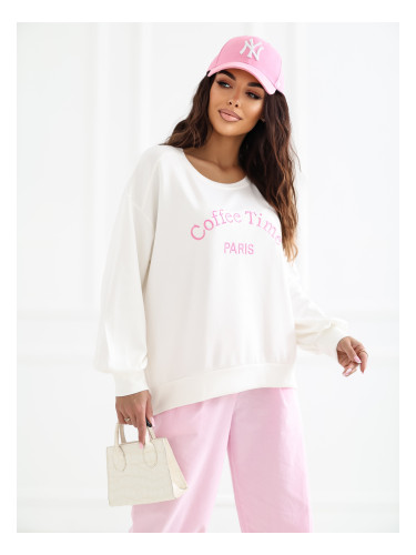 Дамска овърсайз блуза в екрю