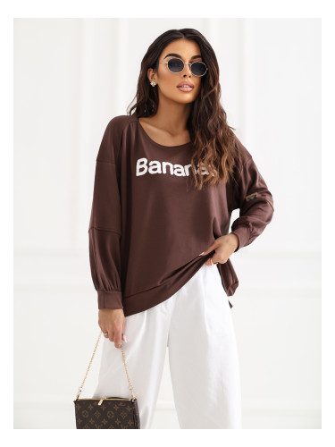 Дамски суитшърт с овърсайз размер без качулка