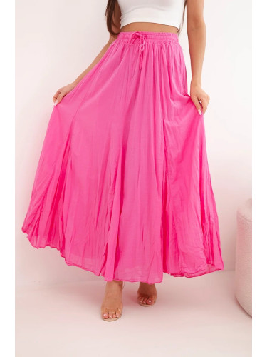 Дамска макси пола Kesi с еластична талия, цвят камил