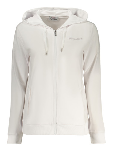 Дамски бял суитшърт с цип