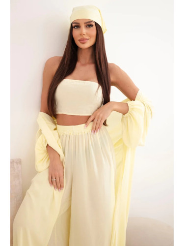 Дамски бохо комплект Kesi от 4 части, жълт