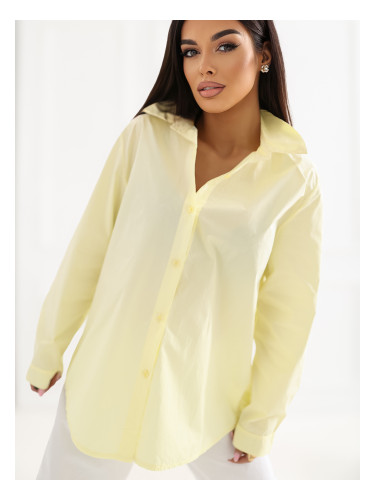 Ярко жълта памучна риза