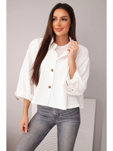 Памучно пролетно яке Kesi Włoski с яка в цвят екрю