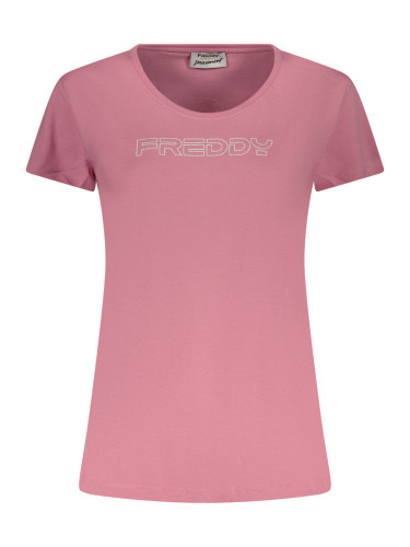 Тениска с къс ръкав с розов мотив