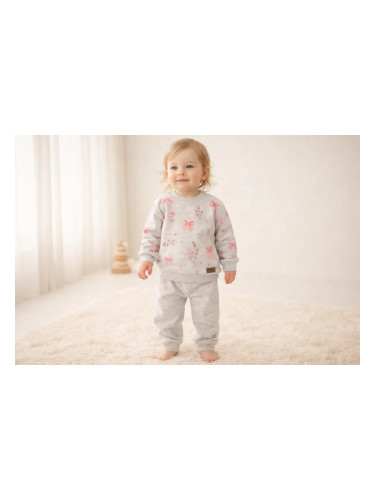 Комплект за момиче от две части Стилна пролет в сив цвят