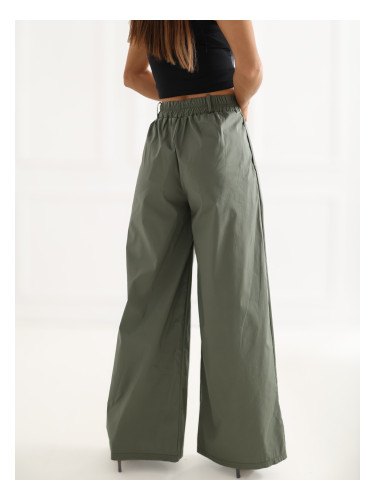 Дамски панталон тип „палацо“ в цвят каки