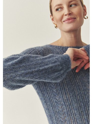 Син мохеров пуловер Елени Татуум