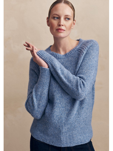Светлосин меланж пуловер с вълна Sakso Tatuum