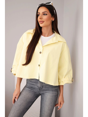 Дамско пролетно памучно яке Kesi с жълти копчета