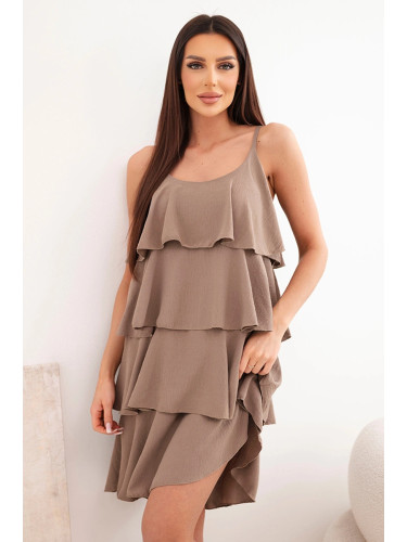 Мини рокля с волани и презрамки Kesi