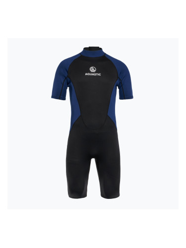 Мъжки бански костюм AQUASTIC Wavey 2 mm черен/син