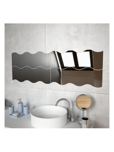 Sonata Стенни огледала, 4 бр, 60x18,5 см, вълнообразни