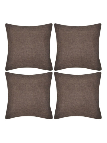 Sonata Калъфки за възглавници, 4бр, 50x50см, изкуствен велур, кафяви
