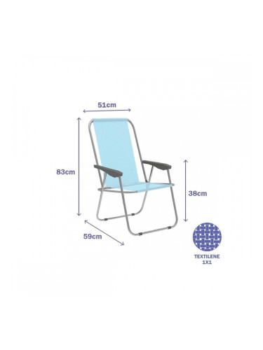 подплатен къмпинг стол Marbueno Син 59 x 83 x 51 cm