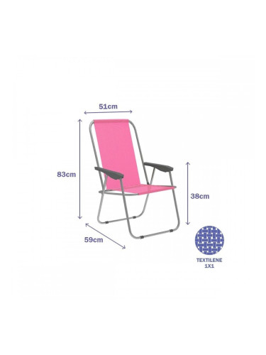 подплатен къмпинг стол Marbueno 59 x 83 x 51 cm Розов