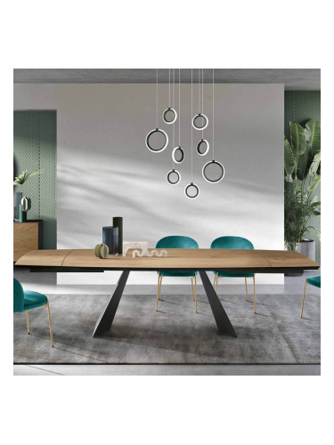 Разтегателна маса Gilmour с метална основа и плот суров дъб