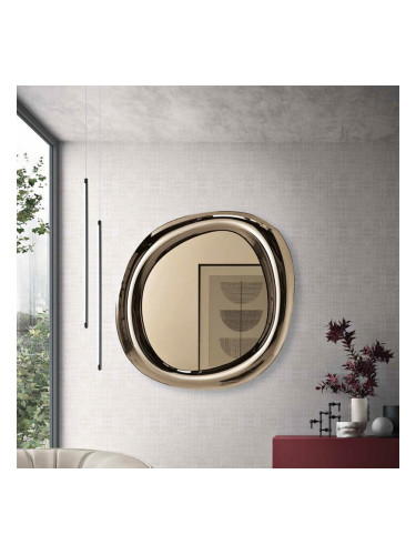 Кръгло огледало Move с рамка от лято стъкло