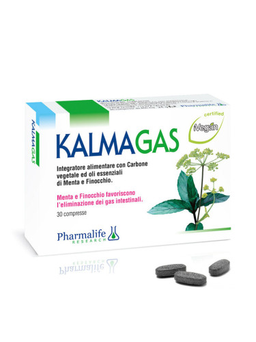 Калмагаз (против газове с активен въглен и етерични масла от мента и копър) 30 таблетки | Pharmalife