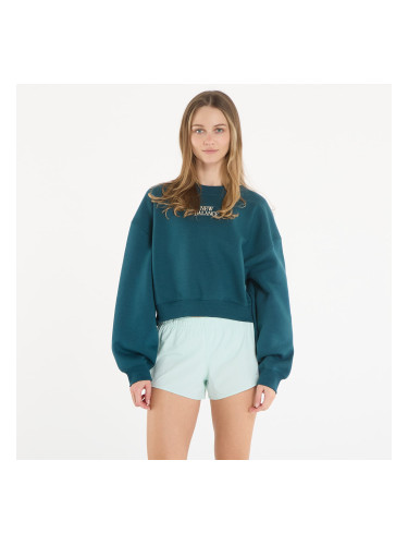 Суитшърт New Balance Linear Heritage Fleece Crew Medusa Green L