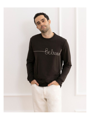 Мъжка блуза с дълъг ръкав TANIS CHOCOLATE