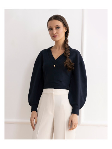 Блуза с V-образно деколте TANITA NAVY