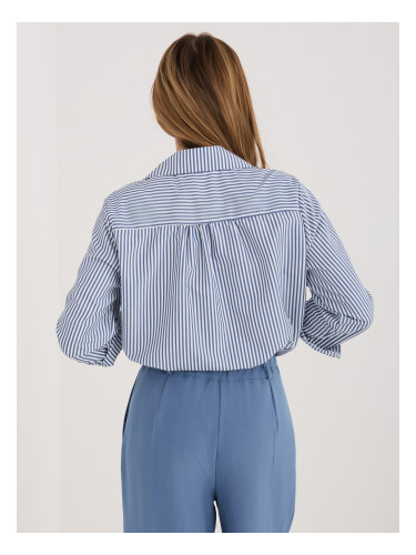 Синя дамска риза с яка