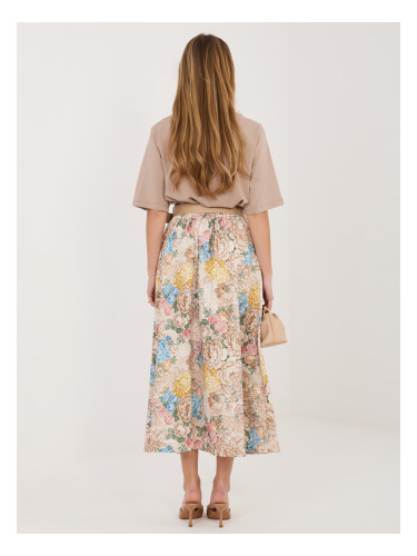 Бежова пола А-силует с колан