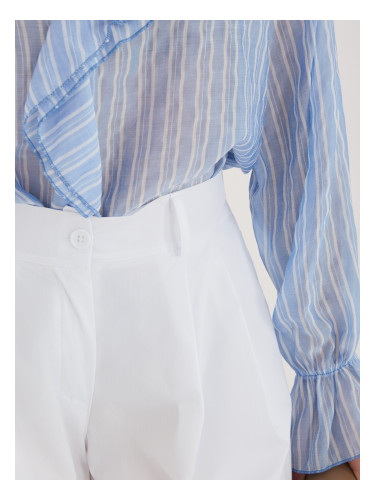 Бели панталони палацо с джобове