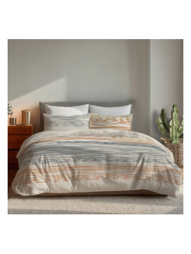 Двоен плик с калъфки ЕВЕРЕТ, 100% Памук Ранфорс, 3 части