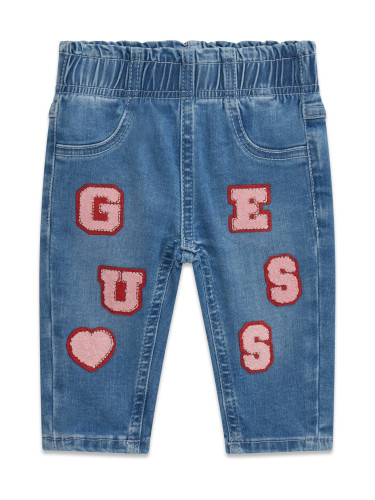 Бебешки дънки с декоративен надпис Guess