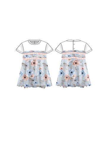Рокля с щампа пеперуди Guess